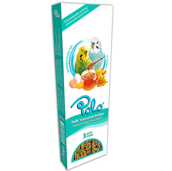 Polo Ballı Yumurtalı Muhabbet Kuşu Krakeri 3 lü Paket (95 Gr) - 1