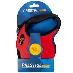 Polo - Polo Prestige Kırmızı Otomatik Şerit Büyük Irk Köpek Tasması 5 Mt Large