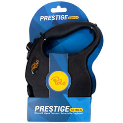 Polo - Polo Prestige Siyah Otomatik Şerit Küçük Irk Köpek Tasması 3 Mt XSmall