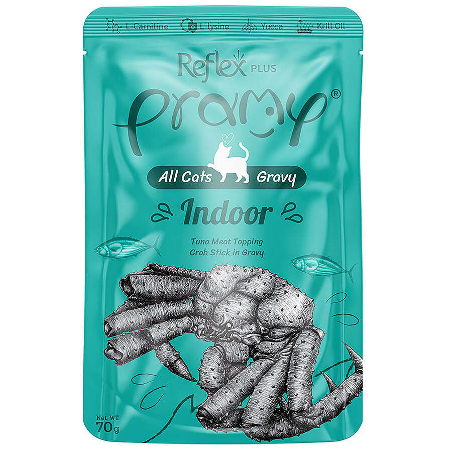 Pramy Cat Gravy Indoor Ton Balıklı ve Yengeçli Kedi Yaş Maması 70 Gr