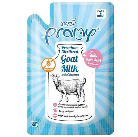 Pramy Cat Kolostrum ve Arı Sütlü Keçi Sütlü Yavru Kedi ve Köpek Sıvı Mama 60 Gr - 1