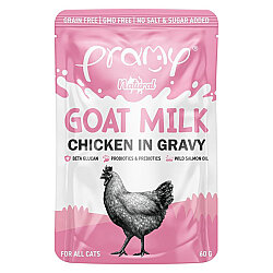 Pramy Pouch Sos İçinde Keçi Sütlü ve Tavuklu Kedi Yaş Maması 60 Gr - Pramy