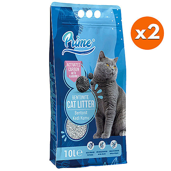 Prime Aktif Karbon İnce Taneli Kedi Kumu 10 Lt x 2 Adet - 1