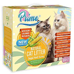 Prime Bitkisel Natural Topaklaşan Kedi Kumu 8 Lt - Prime