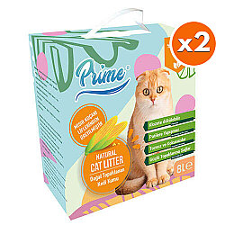 Prime Bitkisel Natural Topaklaşan Kedi Kumu 8 Lt x 2 Adet - Prime