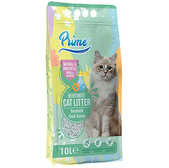 Prime İnce Taneli Unscented Kokusuz Kedi Kumu 10 Lt x 2 Adet - 2