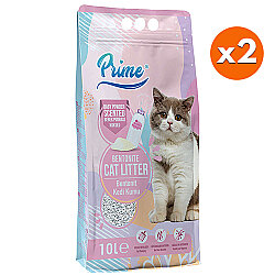 Prime Kalın Taneli Bebek Pudralı Kedi Kumu 10 Lt x 2 Adet - Prime
