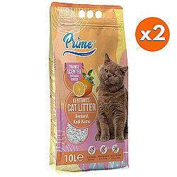 Prime Kalın Taneli Portakal Kokulu Kedi Kumu 10 Lt x 2 Adet - Prime