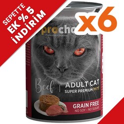 Pro Choice Beef Biftek Etli Tahılsız Kedi Konservesi 400 Gr x 6 Adet - Pro Choice