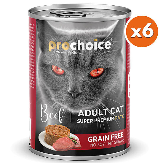 Pro Choice Beef Biftek Etli Tahılsız Kedi Konservesi 400 Gr x 6 Adet - 2