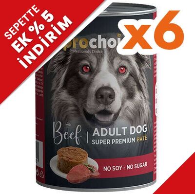 Pro Choice Beef Biftek Etli Tahılsız Köpek Konservesi 400 Gr x 6 Adet