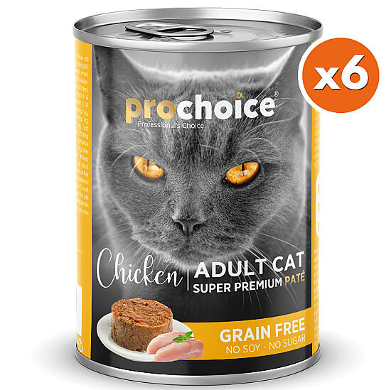 Pro Choice Chicken Tavuk Etli Tahılsız Kedi Konservesi 400 Gr x 6 Adet - 2