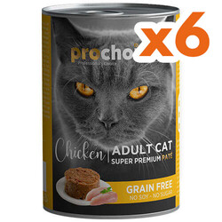 Pro Choice - Pro Choice Chicken Tavuk Etli Tahılsız Kedi Konservesi 400 Gr x 6 Adet