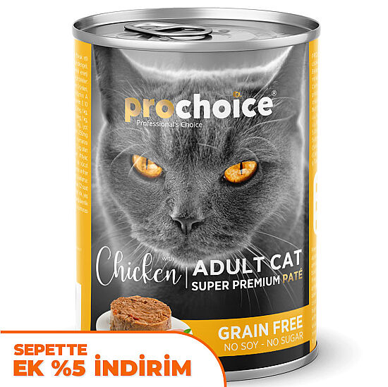 Pro Choice Chicken Tavuk Etli Tahılsız Kedi Konservesi 400 Gr - 1