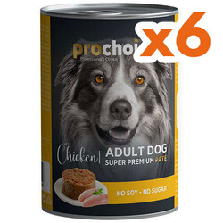 Pro Choice - Pro Choice Chicken Tavuk Etli Tahılsız Köpek Konservesi 400 Gr x 6 Adet