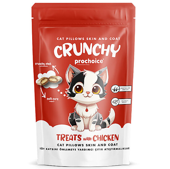 Pro Choice Crunchy Skin Coat Tüy Kaybını Önlemeye Yardımcı Tavuklu Kedi Ödül Maması 60 Gr - 2