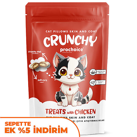 Pro Choice Crunchy Skin Coat Tüy Kaybını Önlemeye Yardımcı Tavuklu Kedi Ödül Maması 60 Gr - 1
