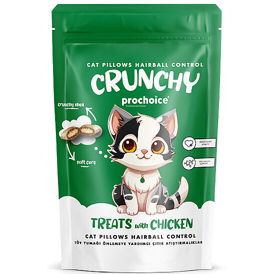 Pro Choice Crunchy Hairball Tüy Yumağı Kontrolü Tavuklu Kedi Ödül Maması 60 Gr - 2