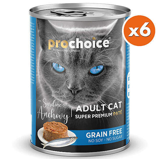Pro Choice Fish Sardalya ve Hamsili Tahılsız Kedi Konservesi 400 Gr x 6 Adet - 2