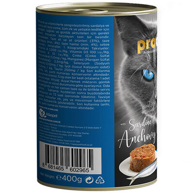 Pro Choice Fish Sardalya ve Hamsili Tahılsız Kedi Konservesi 400 Gr