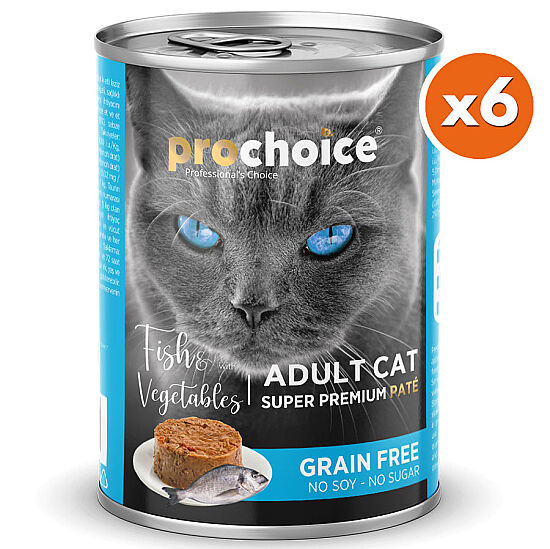 Pro Choice Fish Vegetable Balık ve Sebzeli Tahılsız Kedi Konservesi 400 Gr x 6 Adet - 2