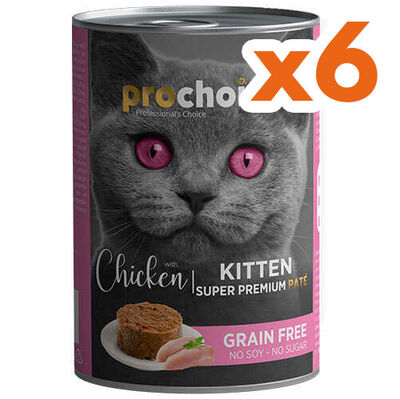 Pro Choice Kitten Chicken Tavuk Etli Tahılsız Yavru Kedi Konservesi 400 Gr x 6 Adet