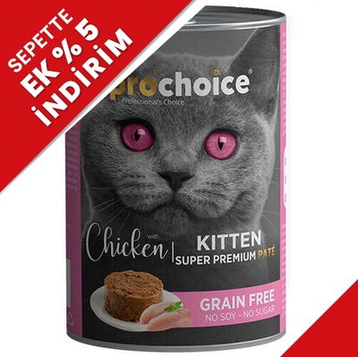 Pro Choice Kitten Chicken Tavuk Etli Tahılsız Yavru Kedi Konservesi 400 Gr - 1