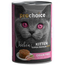 Pro Choice - Pro Choice Kitten Chicken Tavuk Etli Tahılsız Yavru Kedi Konservesi 400 Gr