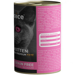 Pro Choice Kitten Chicken Tavuk Etli Tahılsız Yavru Kedi Konservesi 400 Gr - Thumbnail