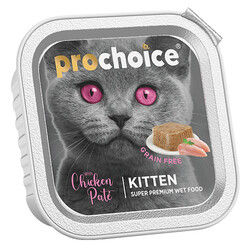 Pro Choice - Pro Choice Kitten Pate Tavuk Etli Tahılsız Yaş Yavru Kedi Maması 100 Gr