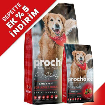Pro Choice Fit Healthy Lamb Kuzu Eti ve Pirinçli Köpek Maması 12 + 3 Kg (Toplam 15 Kg)