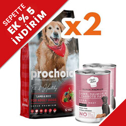 Pro Choice - Pro Choice Fit Healthy Lamb Kuzu Eti ve Pirinçli Köpek Maması 12 Kg x 2 Adet + 2 Adet 400 Gr Yaş Mama