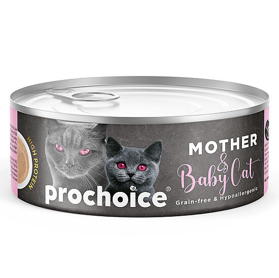 Pro Choice Mother Baby Cat Anne ve Yavru Kediler İçin Tavuklu Yaş Mama 80 Gr x 6 Adet - 3