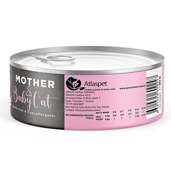 Pro Choice Mother Baby Cat Anne ve Yavru Kediler İçin Tavuklu Yaş Mama 80 Gr x 6 Adet - 5