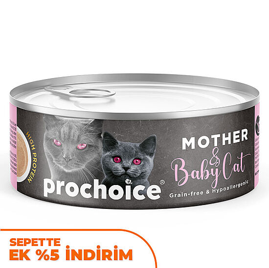 Pro Choice Mother Baby Cat Anne ve Yavru Kediler İçin Tavuklu Yaş Mama 80 Gr x 6 Adet - 2