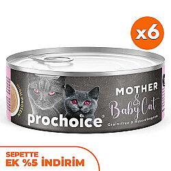 Pro Choice Mother Baby Cat Anne ve Yavru Kediler İçin Tavuklu Yaş Mama 80 Gr x 6 Adet - Pro Choice