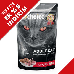 Pro Choice Pouch Jöle İçinde Kuzulu ve Ciğerli Tahılsız Yaş Kedi Maması 85 Gr - Pro Choice