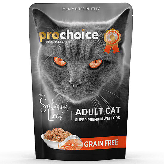 Pro Choice Pouch Jöle İçinde Somonlu ve Ciğerli Tahılsız Yaş Kedi Maması 85 Gr x 6 Adet - 3