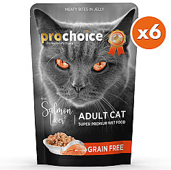 Pro Choice Pouch Jöle İçinde Somonlu ve Ciğerli Tahılsız Yaş Kedi Maması 85 Gr x 6 Adet - 2