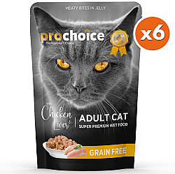 Pro Choice Pouch Jöle İçinde Tavuklu ve Ciğerli Tahılsız Yaş Kedi Maması 85 Gr x 6 Adet - 2