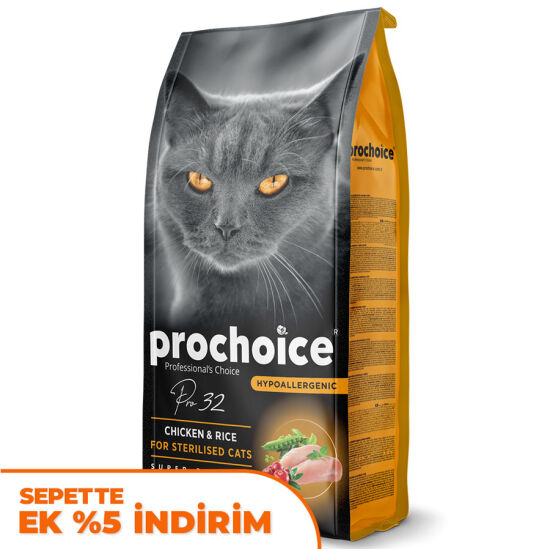Pro Choice Pro32 Kısırlaştırılmış Tavuklu Kedi Maması 15 Kg - 1