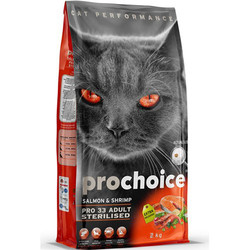 Pro Choice - Pro Choice Pro33 Kısırlaştırılmış Somonlu Kedi Maması 2 Kg + Temizlik Mendili
