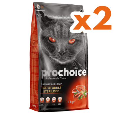 Pro Choice Pro33 Kısırlaştırılmış Somonlu Kedi Maması 2 Kg x 2 Adet