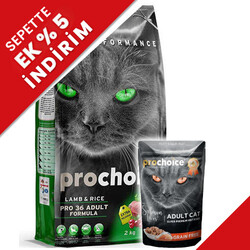 Pro Choice - Pro Choice Pro36 Lamb Kuzu Etli Kedi Maması 2 Kg + 85 Gr Yaş Mama