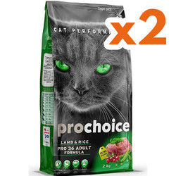 Pro Choice - Pro Choice Pro36 Lamb Kuzu Etli Kedi Maması 2 Kg x 2 Adet + 2 Adet Bestpet Kedi Konservesi 100 gr