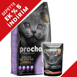 Pro Choice - Pro Choice Pro38 Kitten Kuzulu Yavru Kedi Maması 2 Kg + 85 Gr Yaş Mama