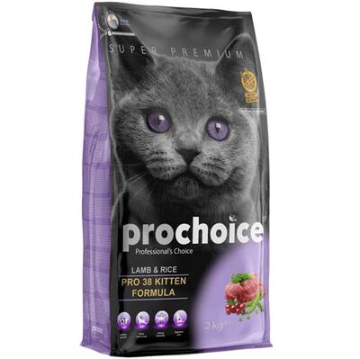 Pro Choice Pro38 Kitten Kuzulu Yavru Kedi Maması 2 Kg + Temizlik Mendili