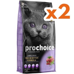 Pro Choice - Pro Choice Pro38 Kitten Kuzulu Yavru Kedi Maması 2 Kg x 2 Adet + 2 Adet Bestpet Kedi Konservesi 100 gr