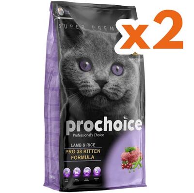 Pro Choice Pro38 Kitten Kuzulu Yavru Kedi Maması 2 Kg x 2 Adet + 2 Adet Bestpet Kedi Konservesi 100 gr