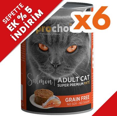 Pro Choice Salmon Somon Etli Tahılsız Kedi Konservesi 400 Gr x 6 Adet
